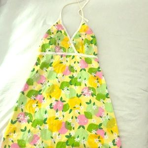 Lilly Pulitzer- Pink, green, and yellow dress.